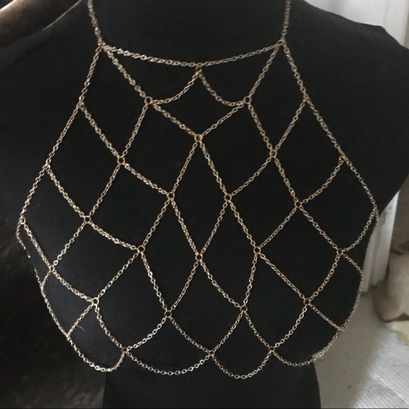 LAST! Dainty gold necklace harness layered pendant - Picture 2 of 4